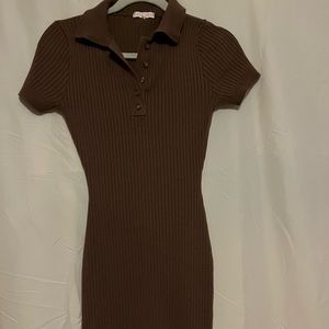 Brown button up dress